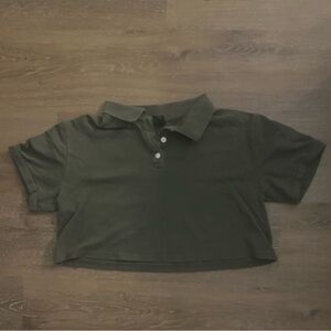 Wild fable, cropped green polo T